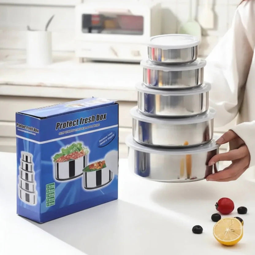 5-Piece Stainless Steel Storage Container Set