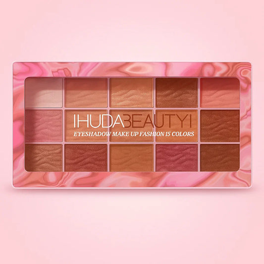 Huda Beauty 15‑Color Eyeshadow Palette – Vibrant Matte & Shimmer Makeup Palette