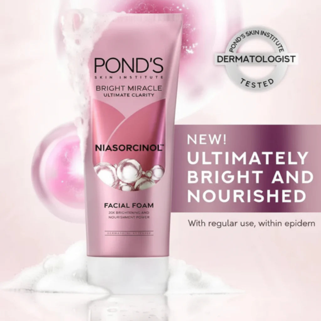 Pond's Bright Miracle Ultimate Clarity Niasorcinol Facial Foam | Premium Skincare & Beauty Products in Pakistan